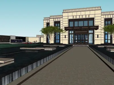 Residential Building Landscape Sketchup Model 3D model