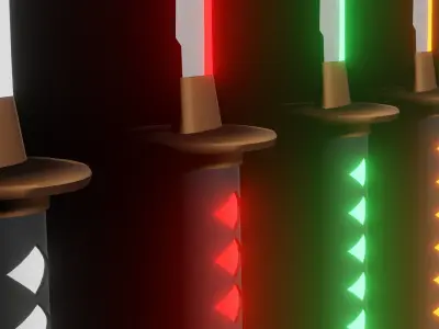 SciFi katanas Low-poly 3D model
