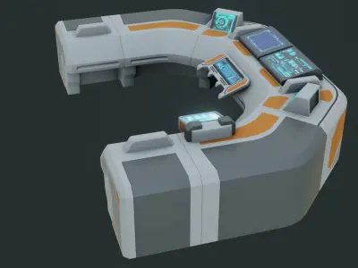 Sci-Fi Control Panel - Low poly - PBR - Game ready Low-poly 3D model