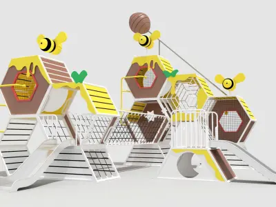 combine children honeycomb series play equipment 3D model