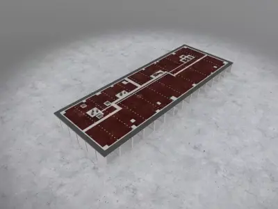 EDDB Technical Building 4 Low-poly 3D model