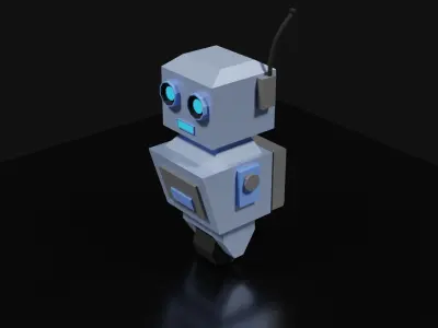 Lowpoly Supporter Robot Low-poly 3D model