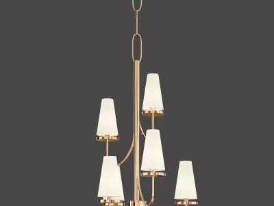 Marcel 6Lt Chandelier White 3D model