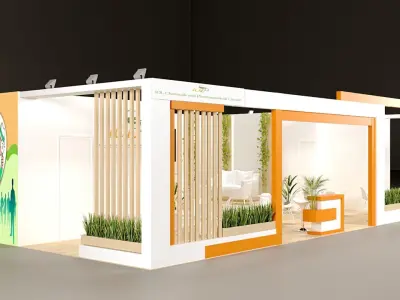 Exhibition booth design 3sides opened 3D model