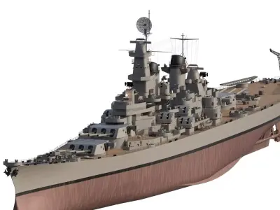 WW2 US NAVY USS  NEW  JERSEY BATTLESHIP 3D model