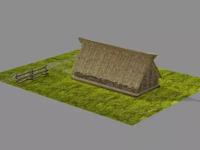 Medieval Viking House 01 Game Ready Low-poly 3D Model Low-poly 3D model