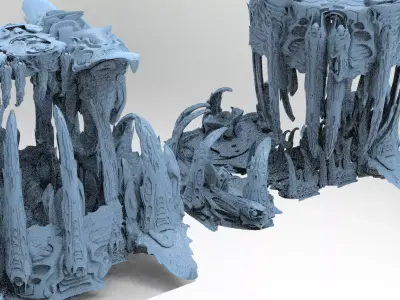 Wraith Hive Alien Platform huge 2 versions 3D model