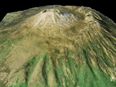 Mount Vesuvius 3d Terrain model Low-poly 3D model