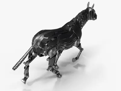 Robot horse runs 3D model
