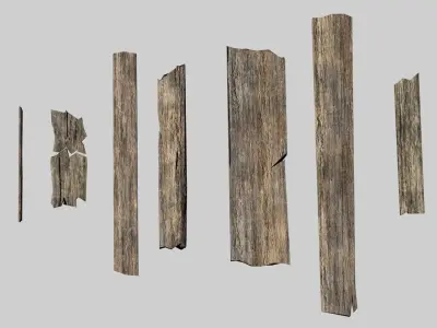 Simple Wood Planks Free low-poly 3D model