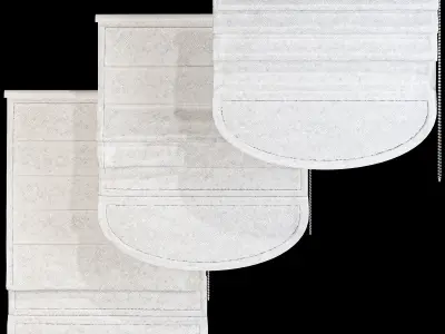 Roman Blinds Curtain Set Low-poly 3D model