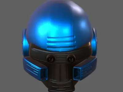 Gas mask helmet 3d model scifi Low-poly  Low-poly 3D model 333