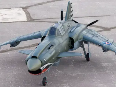  Viper P-40 Fighter Aircraft Concept  3D model