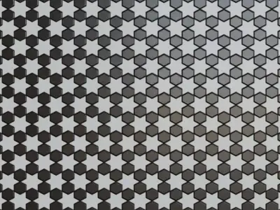 Modern Glossy Black and White Islamic Geometric Hexagon Tiles  Texture