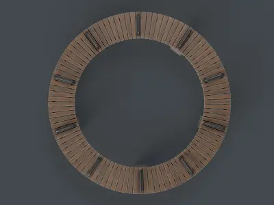 Modern Outdoor Bench 106 PBR Game Ready Low-poly 3D model