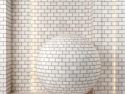 4K  Brick Wall Textures - 5 White  Patterns - Seamless PBR  Texture