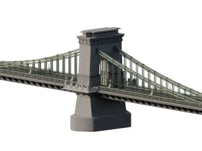 EUROPEAN HISTORICAL SUSPENDED BRIDGE 3D model