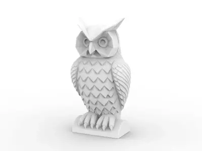 Owl Low-Poly 3D Printable 3D print model