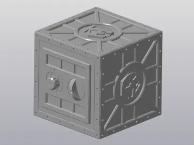 Safe with combination lock 3D print model