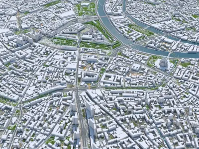 Moscow Downtown Russia  Low-poly 3D model