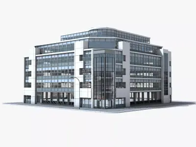 Modern office building 3D model 6