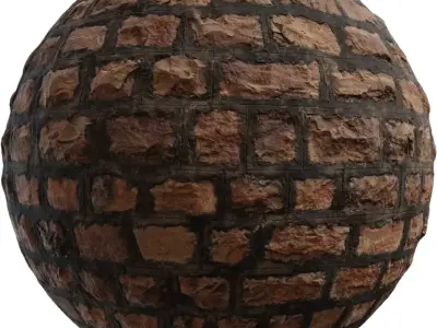 Terracotta Cobblestone Street PBR Texture Texture