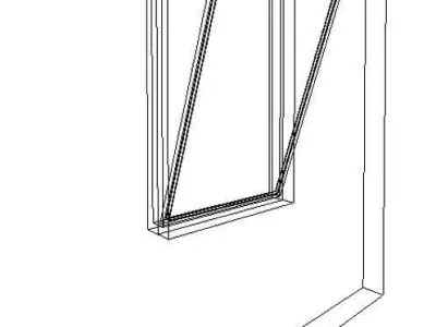 Tilt and Turn window up opening 3D model