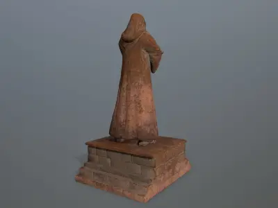 statue set Low-poly 3D model