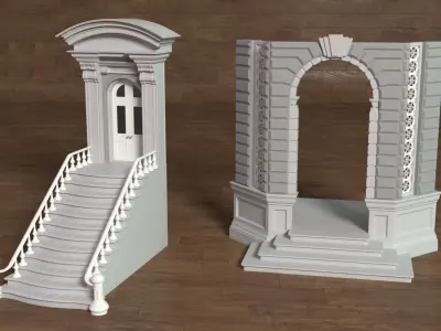 Building Facade Collection 1 - 25 pieces 3D model