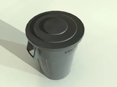 Plastic Trashcan Low-poly 3D model