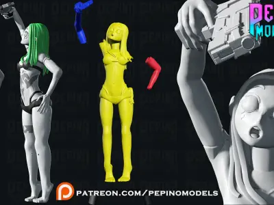 Rebecca at home -Cyberpunk Edgerunners - 62mm scale miniature 3D print model