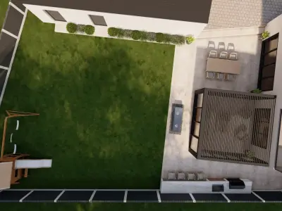 Garden Landscape 3D Model - SketchUp and Lumion Scene-PLAN 3D model