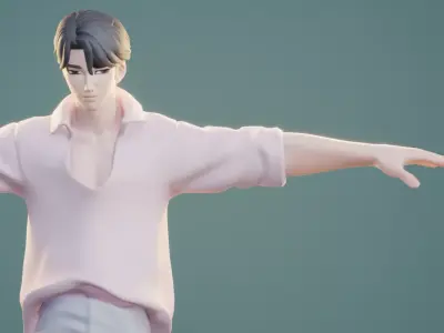 Jinu - Saja Boys Soda Pop KPop Demon Hunters T-pose Low-poly 3D model