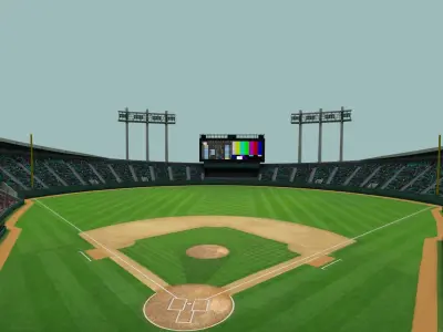 baseball stadium Low-poly 3D model