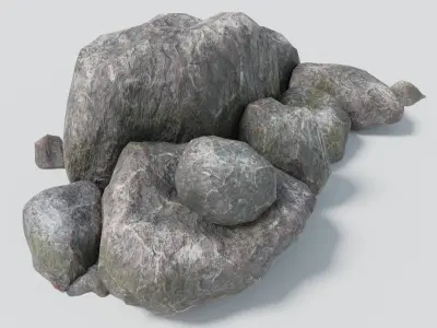 Stone Formation 5 - Rocky Boulder Outcrop - Low Poly Game Ready Low-poly 3D model
