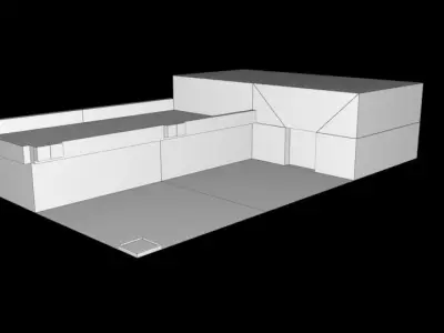 Low Poly Buildings warehouse Free low-poly 3D model