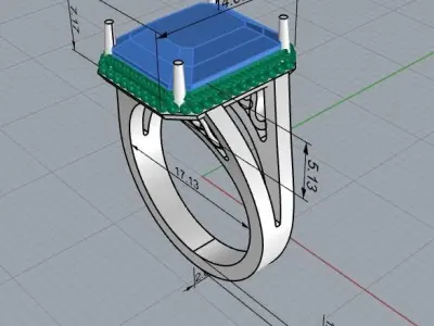 ring emerald   Free 3D print model