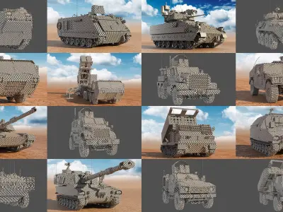  American Wheeled And Tracked Military Vehicles 16 in 1 UVW Only 