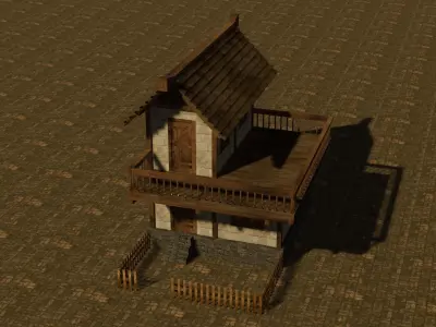 Medieval house seven 1 Low-poly 3D model