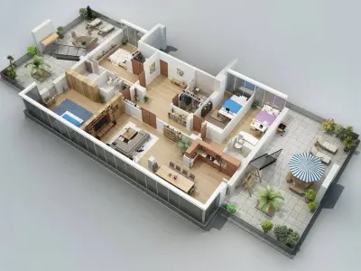 The 3D house design is so impressive 3D model