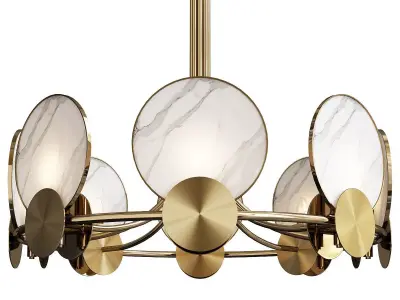RACHEL chandelier in brass and marble Low-poly 3D model