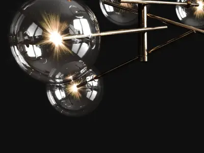 Chandelier Gallotti and Radice Bolle 6 lights 3D model