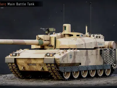  Rigged Tank AMX56 Leclerc GameReady LODs 