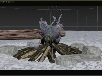 Bonfire animated 3D model