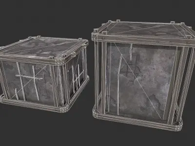 Concrete Box Low-poly 3D model