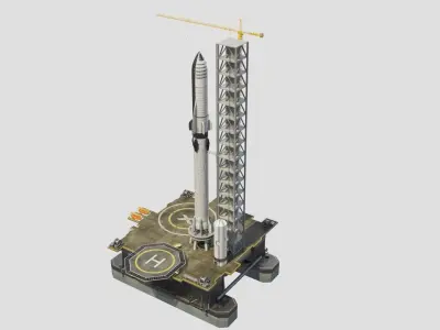 SpaceX Sea launch Rocket Deimos Complex 3D model