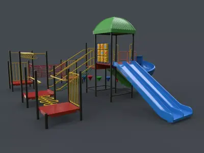 PBR Playground Outdoor Jungle Gym 18 Low-poly 3D model