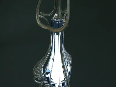 Set of two elven lamps hanging and portable 3D model