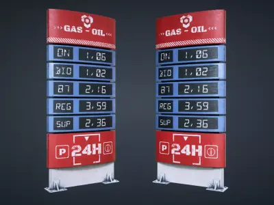 Fuel Price Display Low-poly 3D model