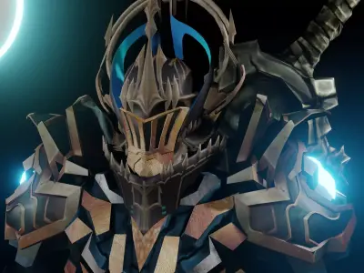 Orkious man in armor with lights 3D model